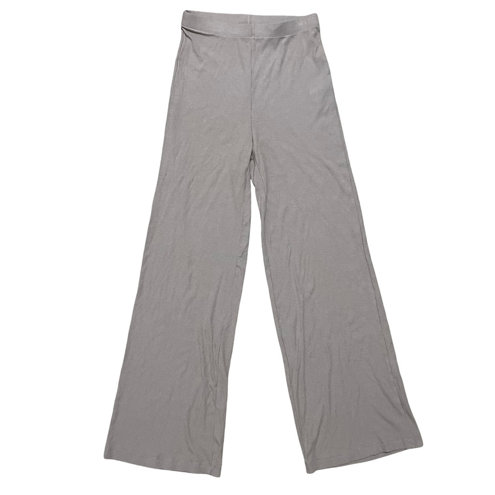 Princess Polly Beige Ribbed Knit Wide-Leg Pants